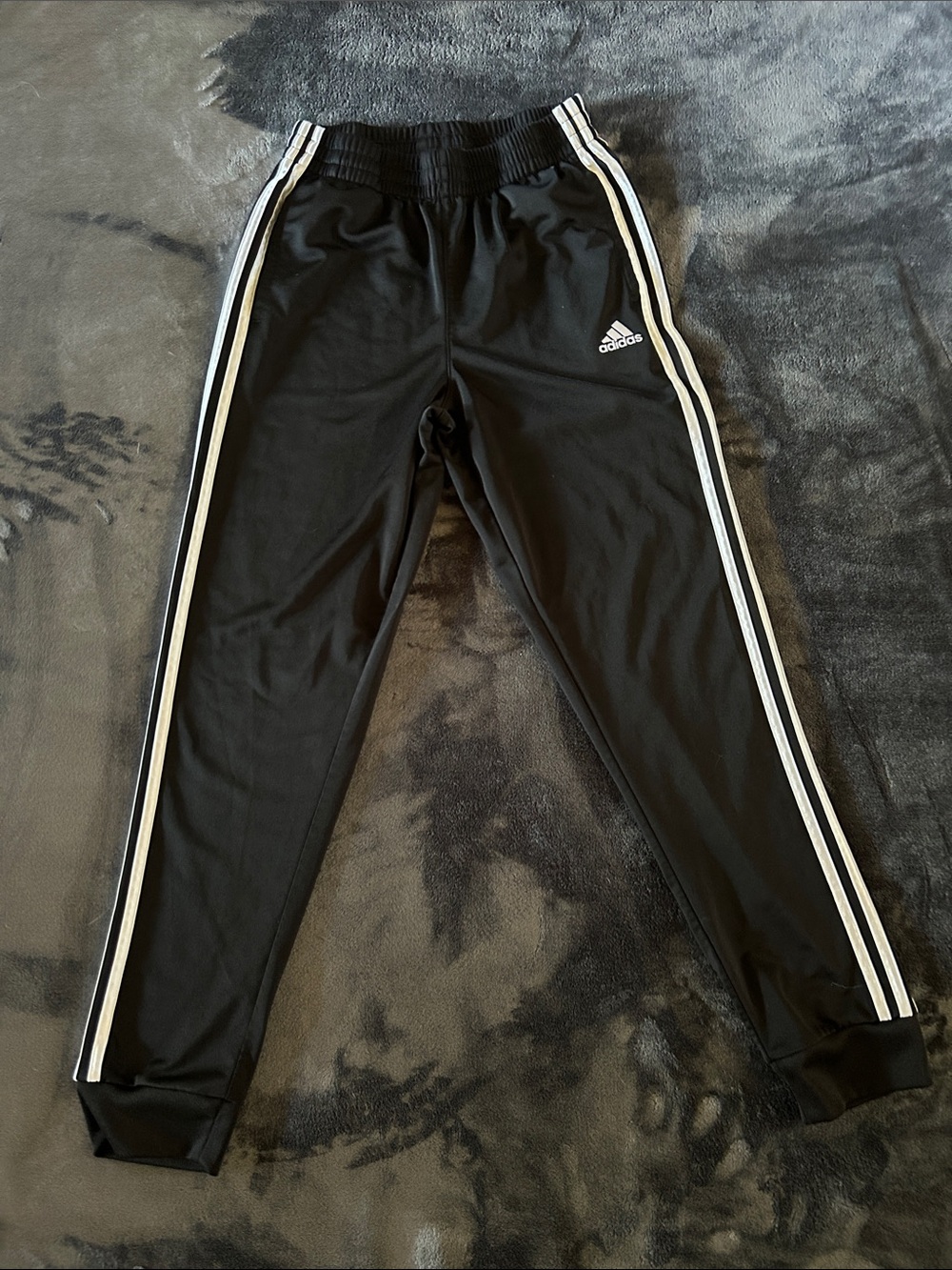 Kids adidas Black Joggers with White Three-Stripe Side Detail